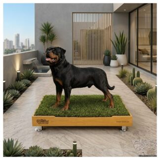 Sanitario de pasto natural con repuestos intercambiables base fija y tierra para perros grande de Petit Garden