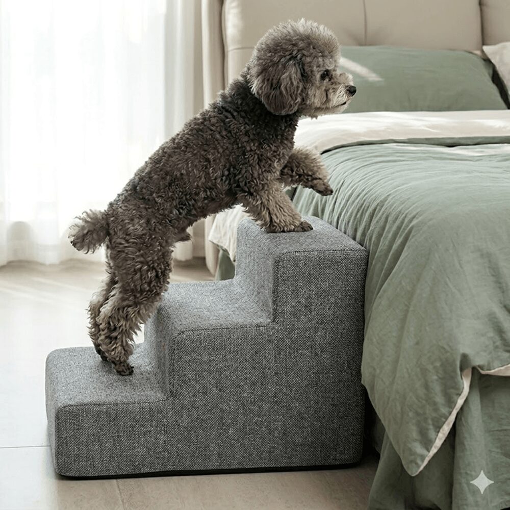 Escaleritas para que el perro pueda subir a la cama